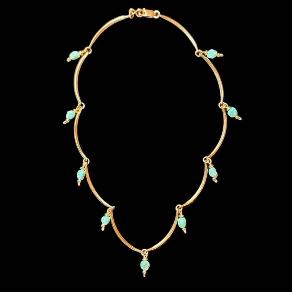 Turquoise and Gold Plated Necklace